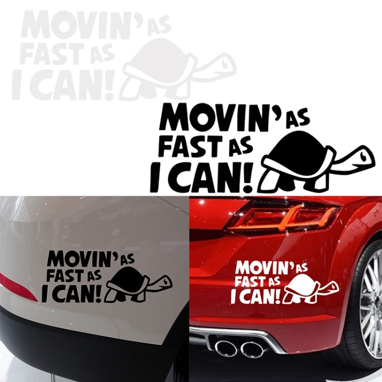10 PCS Moving As Fast as I Can Pattern Reflective Decal Car Sticker, Size: 14.8x6cm(Black) - Decorative Sticker by PMC TechLife | Online Shopping South Africa | PMC TechLife