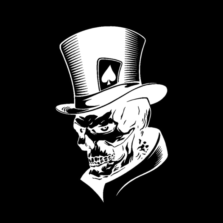 10 PCS Joker Skeleton Skull Playing Cards Poker Monster Hat Shape Vinyl Car Sticker, Size: 11.3x17.6cm(Silver) - Decorative Sticker by PMC Jewellery | Online Shopping South Africa | PMC Jewellery | Buy Now Pay Later Mobicred