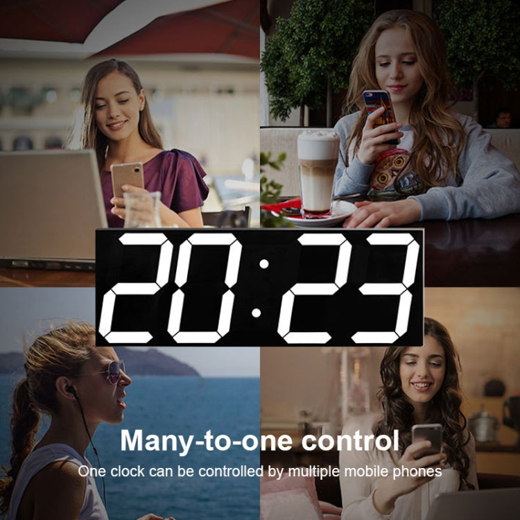 LED Digital Clock Living Room Wall Clock Creative WIFI Clock US Plug, Style:4 Bit WIFI, Color:Hollow Red - Wall Clock by PMc TechLife | Online Shopping South Africa | PMc TechLife | Buy Now Pay Later Mobicred
