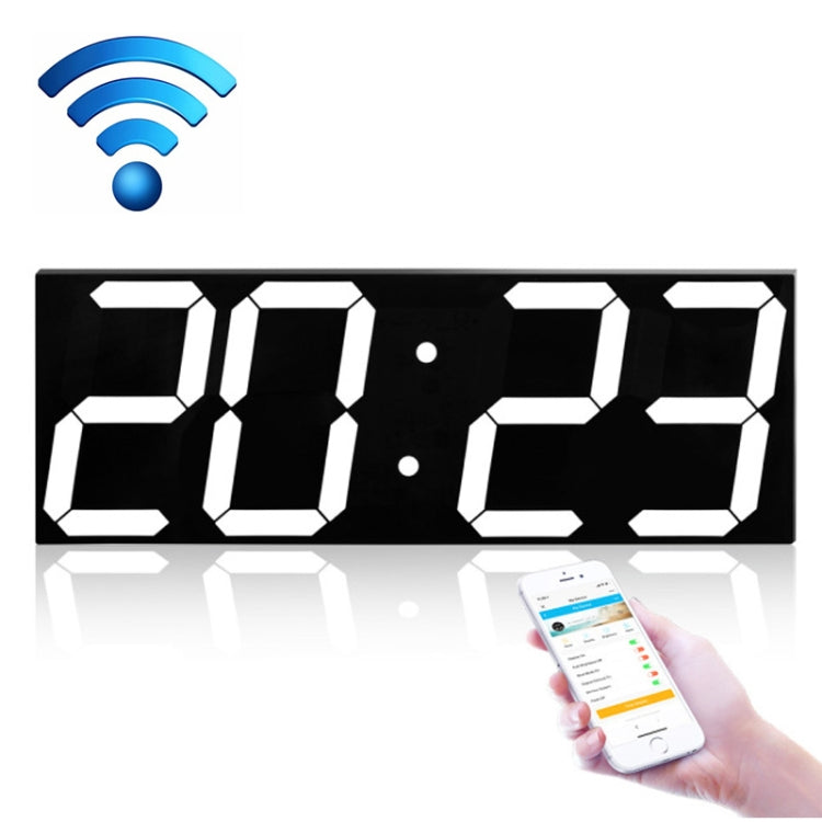 LED Digital Clock Living Room Wall Clock Creative WIFI Clock US Plug, Style:4 Bit WIFI, Color:Sealed Box White - free shipping - PMc TechLife - Order now!