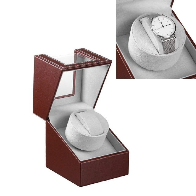 Leather Single Watch Box Electric Motor Watch Shaker Automatic Watch Shaker ���US Plug(Brown) - free shipping - PMC TechLife - Order now!