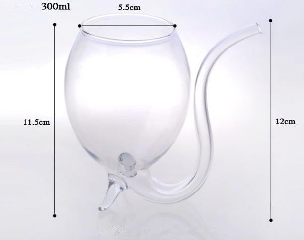 300ML Creative Glass Mug Milk Cup with straw Cold Drink Cup Juice Mug Wine Glass - Vacuum Thermoses & Cups by PMC TechLife | Online Shopping South Africa | PMC TechLife