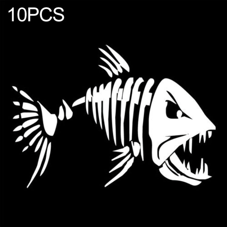 10 PCS YOJA Mad Fish Funny Decal Car Window Decoration Vinyl Stickers Motorcycle Accessories, Size: 11x7cm (Silver) - Decorative Sticker by PMC Jewellery | Online Shopping South Africa | PMC Jewellery | Buy Now Pay Later Mobicred