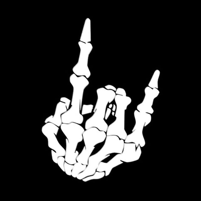 10 PCS QYPF Skull Finger Pattern Car Sticker Vinyl Decoration, Size: 15x9cm(Silver) - Decorative Sticker by PMC Jewellery | Online Shopping South Africa | PMC Jewellery | Buy Now Pay Later Mobicred