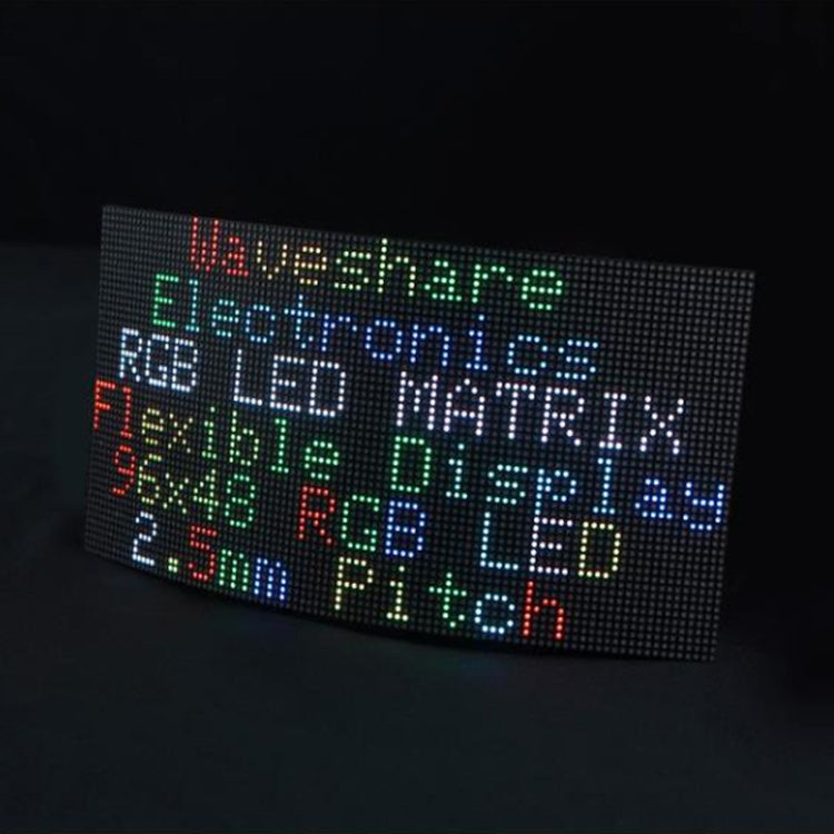 Waveshare Flexible RGB Full-color LED Matrix Panel, 2.5mm Pitch, 96x48 Pixels, Adjustable Brightness Bendable PCB - free shipping - PMC TechLife - Order now!