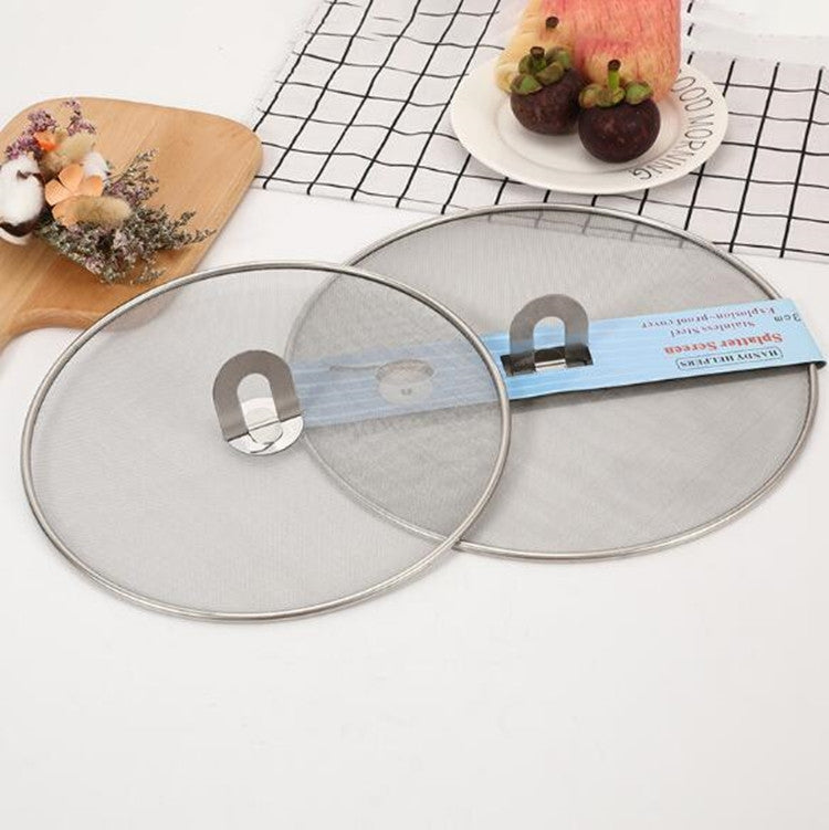 Stainless Steel Oil Proof Cover Fried Oil Splash Proof Net Cover Pizza Tray Kitchen Gadget, Size:33cm(Stainless steel) - Gadgets by PMC TechLife | Online Shopping South Africa | PMC TechLife | Buy Now Pay Later Mobicred