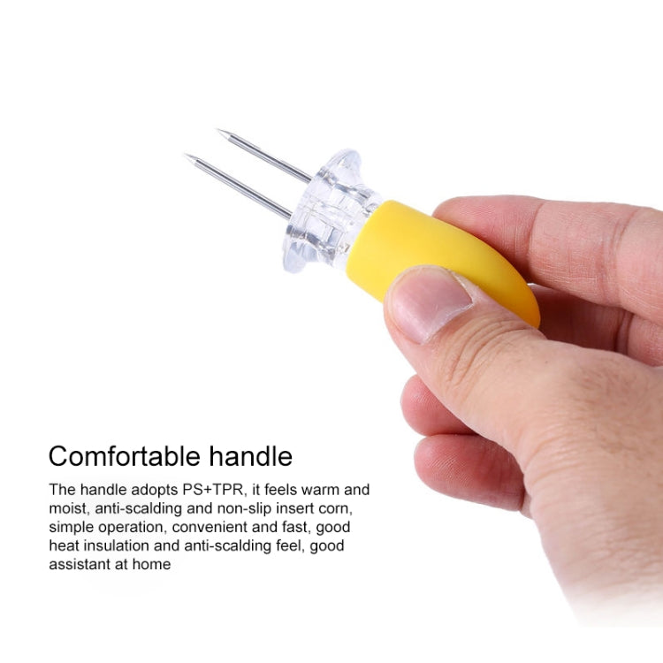 5 Pairs Outdoor BBQ Stainless Steel Corn Fork Fruit Fork Corn Device(Yellow) - Gadgets by PMC TechLife | Online Shopping South Africa | PMC TechLife | Buy Now Pay Later Mobicred