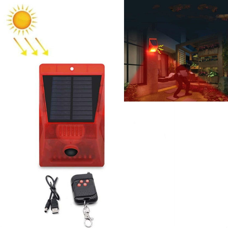129dB Solar Alarm Light Human Body Induction Remote Control Alarm Farm Anti-theft Drive Object Sound and Light Alarm Light, Style:N911C English - Alarm System by PMC TechLife | Online Shopping South Africa | PMC TechLife