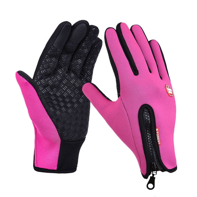 Outdoor Sports Hiking Winter Leather Soft Warm Bike Gloves For Men Women, Size:XL (Red) - Full Finger Gloves by qepae | Online Shopping South Africa | PMC TechLife | Buy Now Pay Later Mobicred