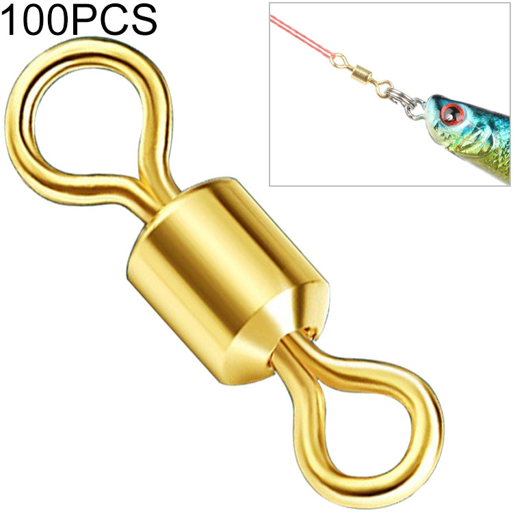100 PCS Fishing Tackle Supplies Zimu Swivel Gold-plated Swivel Fishing Accessories, Specification: Length 0.8cm(Gold) - Fishing Hooks by PMc TechLife | Online Shopping South Africa | PMc TechLife | Buy Now Pay Later Mobicred