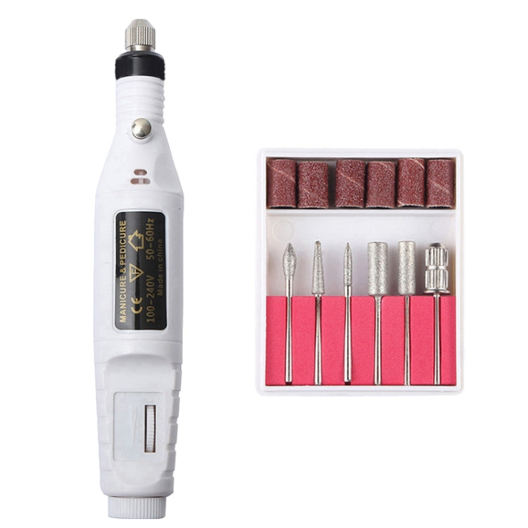 1 Set Power Professional Electric Manicure Machine Pen Pedicure Nail File Nail Tools 6 bits Drill Nail Drill Machine(US White) - Grinding Tools & Accessories by PMC TechLife | Online Shopping South Africa | PMC TechLife | Buy Now Pay Later Mobicred