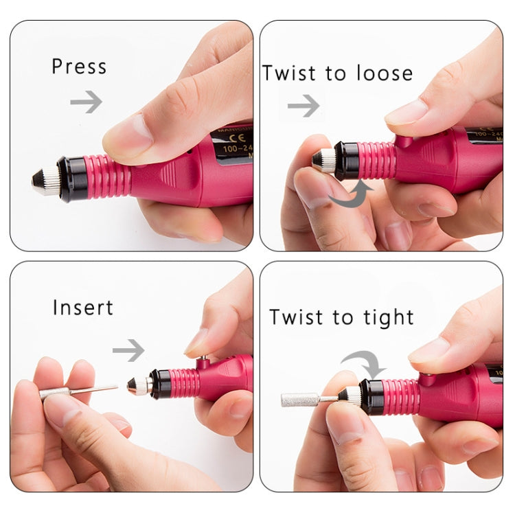 1 Set Power Professional Electric Manicure Machine Pen Pedicure Nail File Nail Tools 6 bits Drill Nail Drill Machine(US White) - Grinding Tools & Accessories by PMC TechLife | Online Shopping South Africa | PMC TechLife | Buy Now Pay Later Mobicred