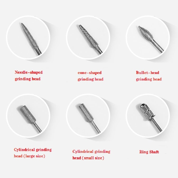 1 Set Power Professional Electric Manicure Machine Pen Pedicure Nail File Nail Tools 6 bits Drill Nail Drill Machine(EU White) - Grinding Tools & Accessories by PMC TechLife | Online Shopping South Africa | PMC TechLife | Buy Now Pay Later Mobicred