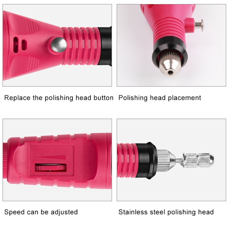 1 Set Power Professional Electric Manicure Machine Pen Pedicure Nail File Nail Tools 6 bits Drill Nail Drill Machine(EU Black) - Grinding Tools & Accessories by PMC TechLife | Online Shopping South Africa | PMC TechLife | Buy Now Pay Later Mobicred