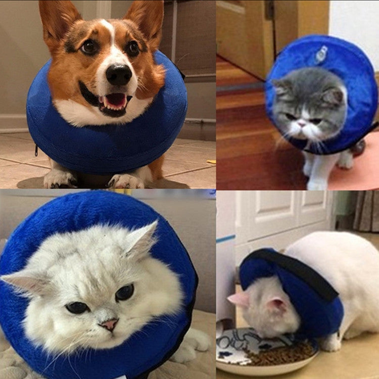 Dog Collar PVC Inflatable Pet Anti-snatch Collar, Size:M(Blue) - Collars by PMC TechLife | Online Shopping South Africa | PMC TechLife