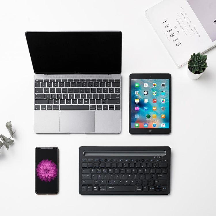 Rapoo XK100 78 Keys Wireless Bluetooth Office Business Keyboard(Black) - free shipping - PMC Jewellery - Order now!