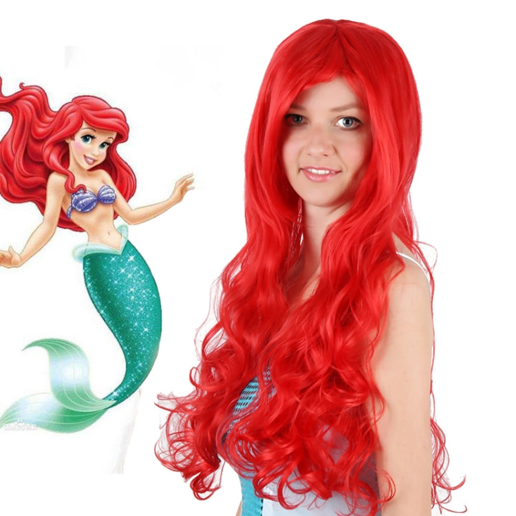 Anime The Little Mermaid Princess Ariel Cosplay Wig Halloween Wig Party Stage Synthetic Red Curly Hair - free shipping - PMC TechLife - Order now!