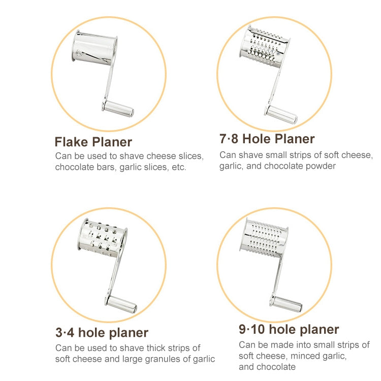 Cheese Grater Rotory Container Stainless Steel Hand-Crank Rotary Shredder with 3-4 holes - free shipping - PMC TechLife - Order now!