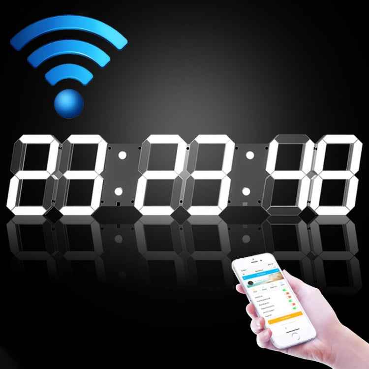 Creative LED Digital Wall Clock Multi-function WIFI Clock, Style:6 Bit Hollow WIFI(White) - Wall Clock by PMc TechLife | Online Shopping South Africa | PMc TechLife | Buy Now Pay Later Mobicred