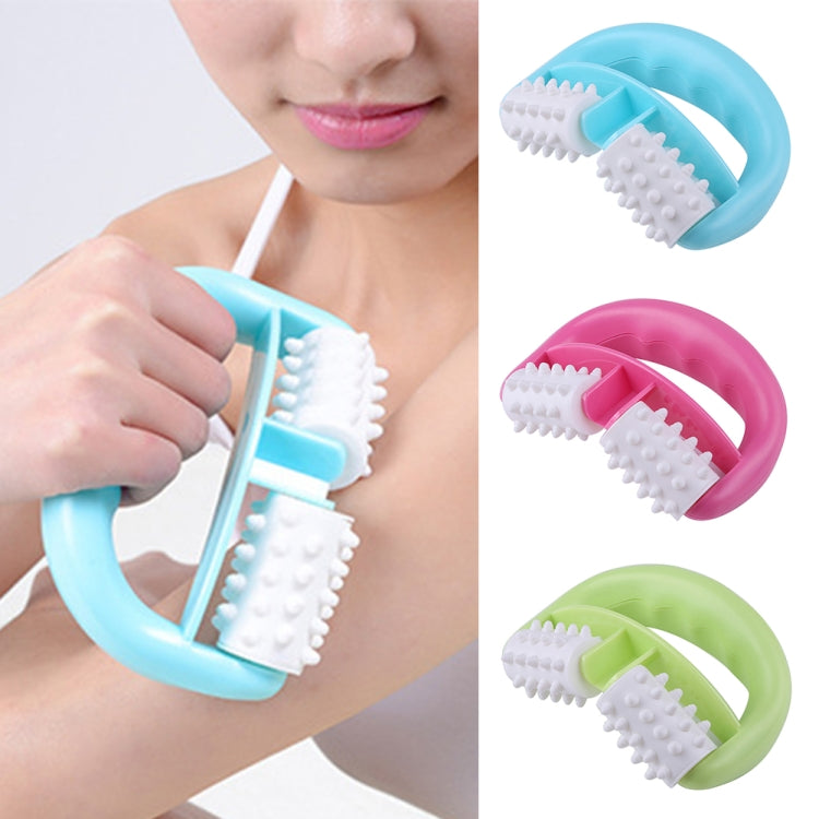 T9142 Plastic Manual Two-wheel Massager Round Handle Massager(Blue) - free shipping - PMC TechLife - Order now!