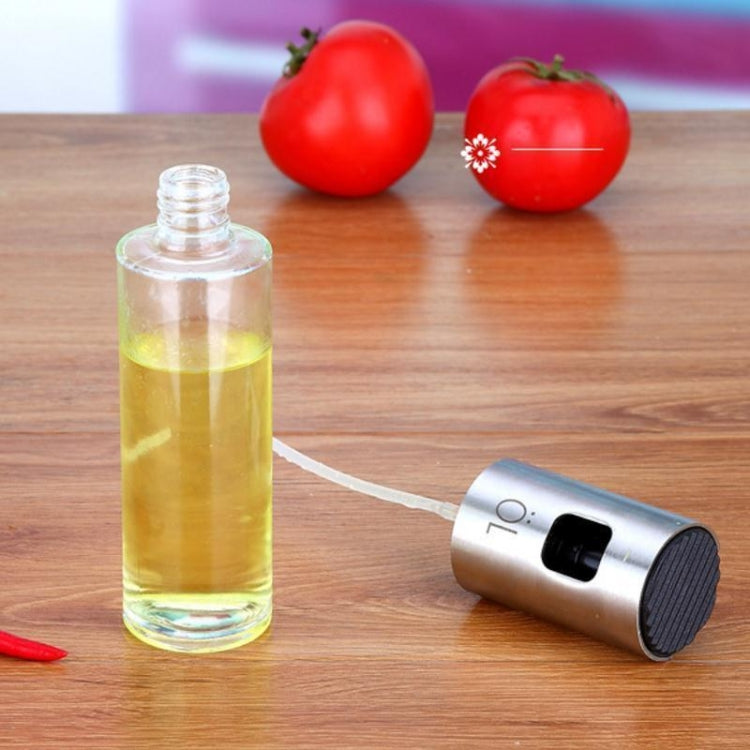 Plastic Glass Olive Pump Spray Bottle Oil Sauce Vinegar Bottle Oil Dispenser(Silver) - Condiment Bottles & Hip Flasks by PMC TechLife | Online Shopping South Africa | PMC TechLife