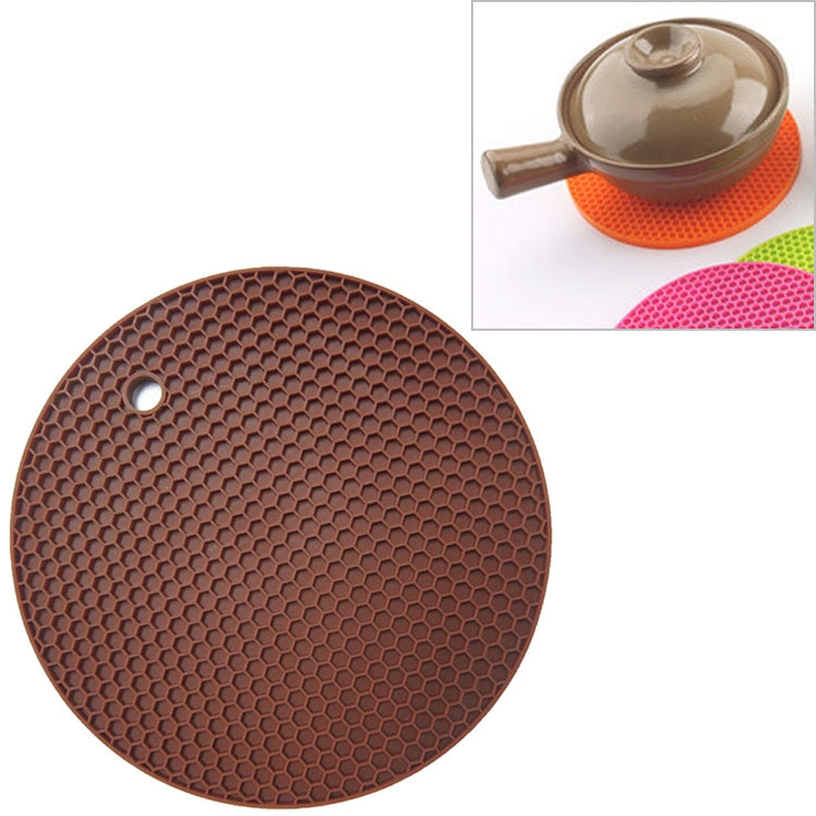 Honeycomb Silicone Round Non-slip Heat Resistant Mat, Size: 18x18x0.8cm(Coffee) - Insulation by PMC TechLife | Online Shopping South Africa | PMC TechLife | Buy Now Pay Later Mobicred