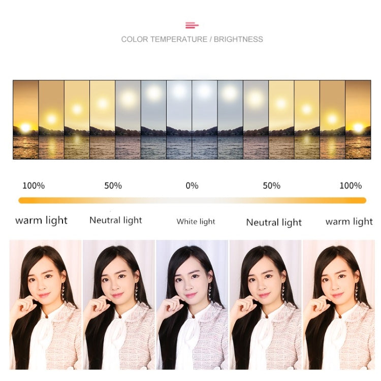 18 inch+ Phone Clip Dimmable Color Temperature LED Ring Fill Light Live Broadcast Set With 2.1m Tripod Mount, CN Plug - Ring Light by PMC TechLife | Online Shopping South Africa | PMC TechLife | Buy Now Pay Later Mobicred