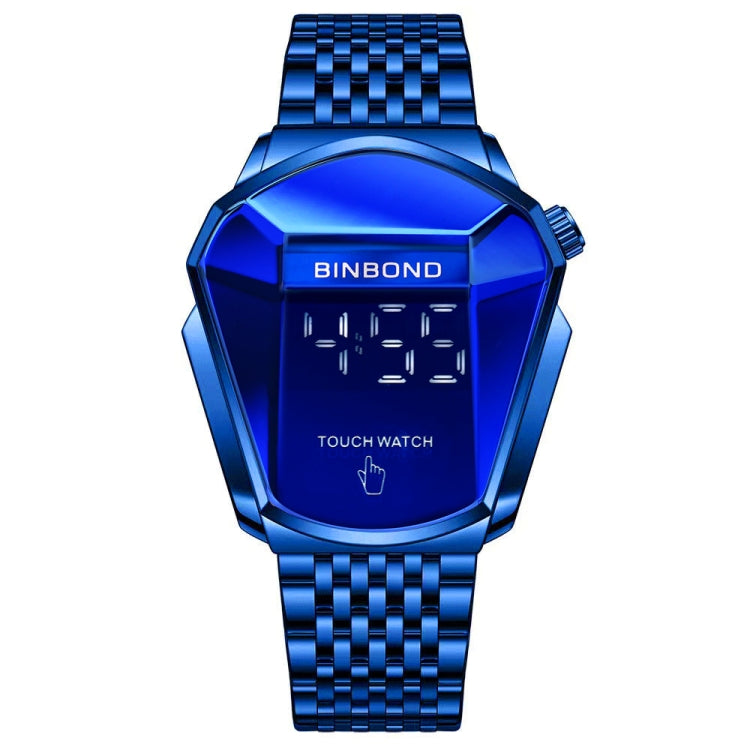 BINBOND Locomotive Concept Touch Screen Steel Belt Watch Men Live Black Technology Watch(Blue Steel Blue) - free shipping - PMC TechLife - Order now!