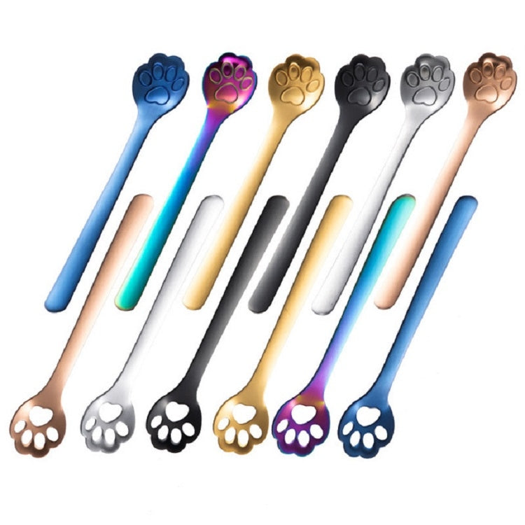 Stainless Steel Creative Cat Claw Coffee Spoon Dessert Cake Spoon, Style:Cat Claw Spoon, Color:Colorful - free shipping - PMC TechLife - Order now!