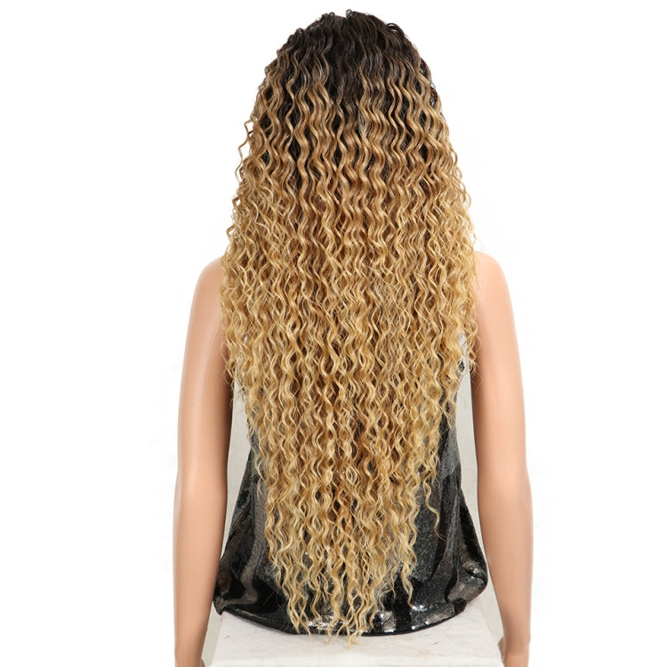 Long Curly Hairpiece High Temperature Fiber Hair 23 Inch Natural Blonde Synthetic Lace Front Wigs( SX282 4T27 Small wig) - free shipping - PMC TechLife - Order now!