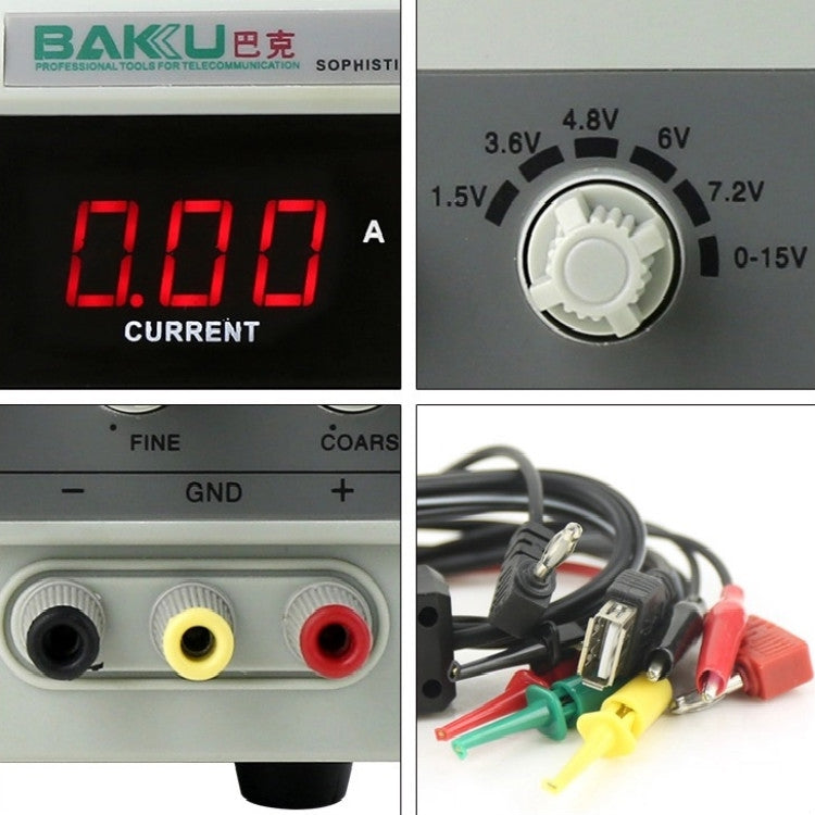BAKU BK-1502DD DC Regulated Power Supply DC Ammeter Laptop Mobile Phone Repair Digital Display, Specification:110V US Plug - free shipping - PMC Jewellery - Order now!