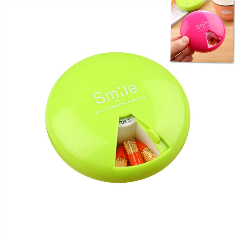 Portable 7 Days Drugs Pill Container Rotation Pillbox(Green) - free shipping - PMC TechLife - Order now!