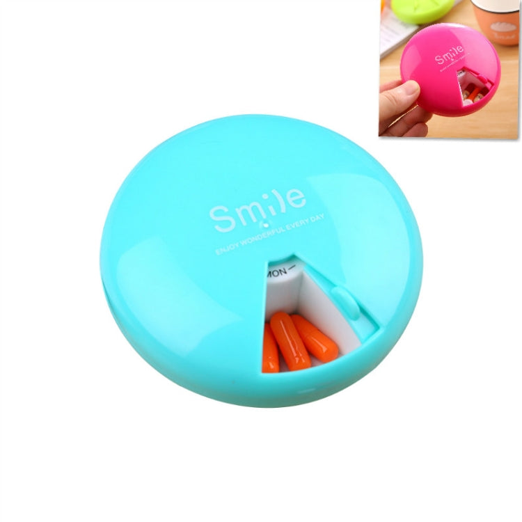 Portable 7 Days Drugs Pill Container Rotation Pillbox(Blue) - free shipping - PMC TechLife - Order now!