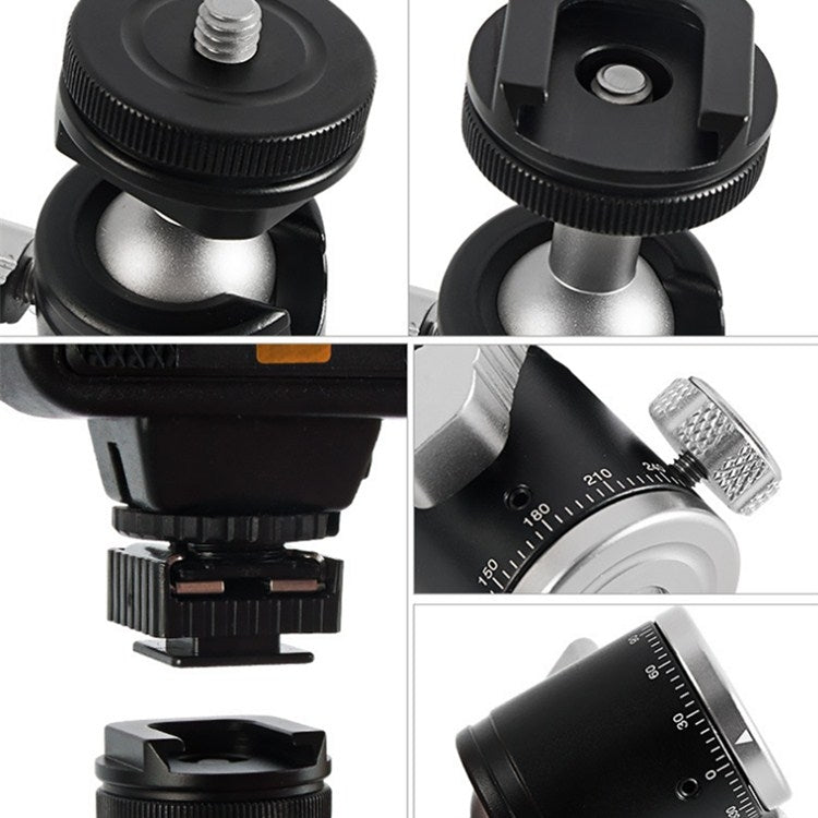 BEXIN K-19 Multifunctional Aluminum Alloy Cold Shoe Ball Head Tripod Mount - free shipping - PMC TechLife - Order now!
