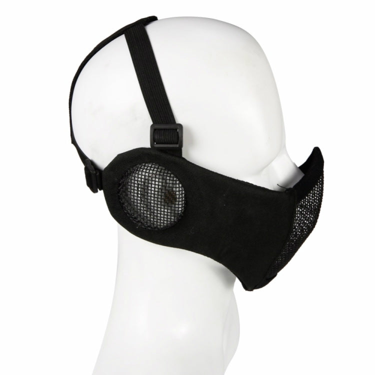 WoSporT Half Face Metal Net Field  Ear Protection Outdoor Cycling Steel Mask(Tan) - Protective Helmet & Masks by PMC TechLife | Online Shopping South Africa | PMC TechLife | Buy Now Pay Later Mobicred