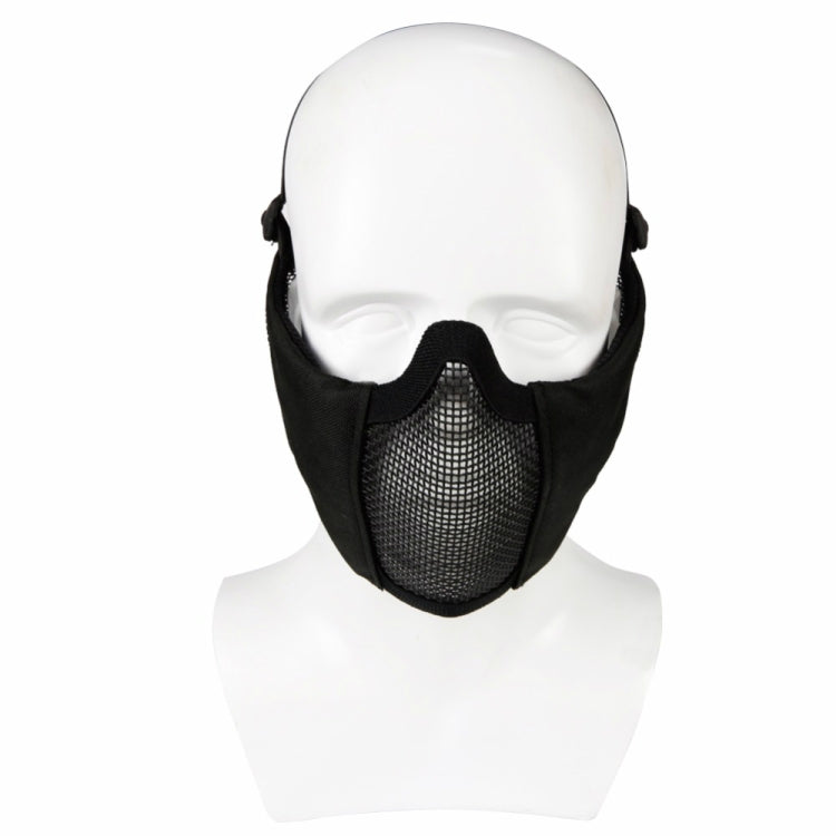 WoSporT Half Face Metal Net Field  Ear Protection Outdoor Cycling Steel Mask(Army Green Flower) - Protective Helmet & Masks by PMC TechLife | Online Shopping South Africa | PMC TechLife | Buy Now Pay Later Mobicred