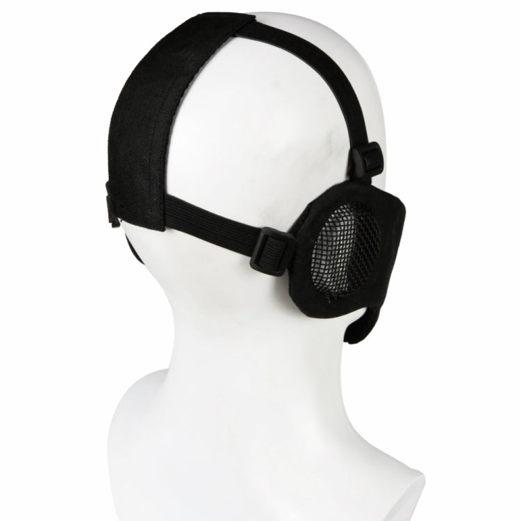 WoSporT Half Face Metal Net Field  Ear Protection Outdoor Cycling Steel Mask(Grey) - Protective Helmet & Masks by PMC TechLife | Online Shopping South Africa | PMC TechLife | Buy Now Pay Later Mobicred