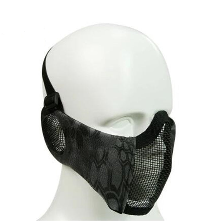 WoSporT Half Face Metal Net Field  Ear Protection Outdoor Cycling Steel Mask(Dark Crepe) - free shipping - PMC TechLife - Order now!