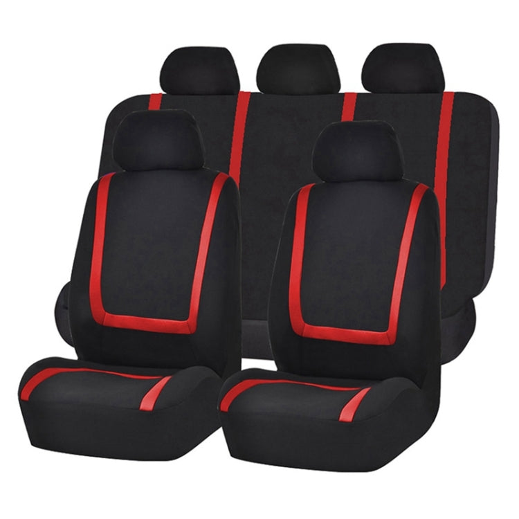 Universal Car Seat Cover Polyester Fabric Automobile Seat Covers Car Seat Cover Vehicle Seat Protector Interior Accessories 4pcs Set Red - Seat Accessories by PMC TechLife | Online Shopping South Africa | PMC TechLife | Buy Now Pay Later Mobicred