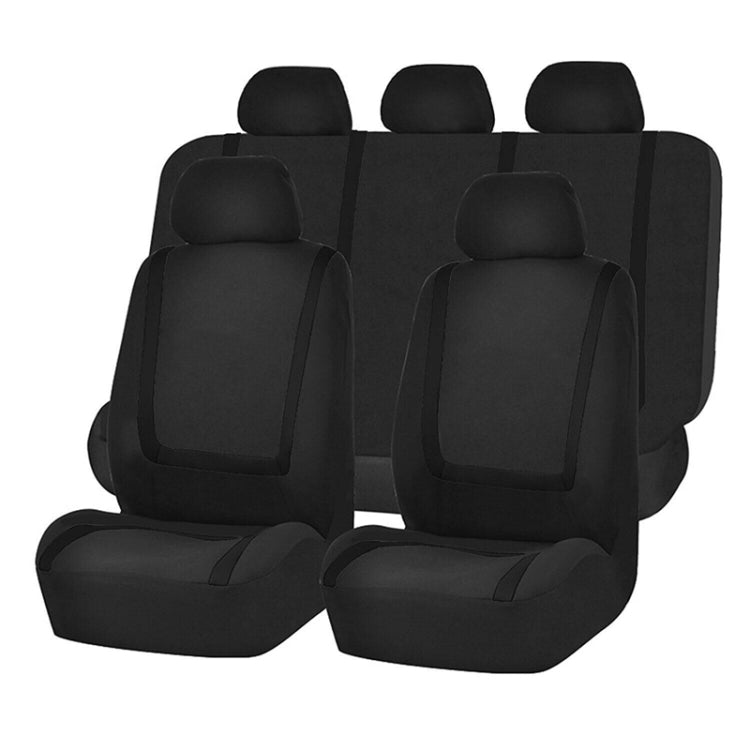 Universal Car Seat Cover Polyester Fabric Automobile Seat Covers Car Seat Cover Vehicle Seat Protector Interior Accessories 9pcs Set Black - Seat Accessories by PMC TechLife | Online Shopping South Africa | PMC TechLife | Buy Now Pay Later Mobicred