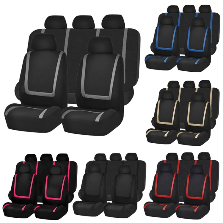 Universal Car Seat Cover Polyester Fabric Automobile Seat Covers Car Seat Cover Vehicle Seat Protector Interior Accessories 9pcs Set Black - Seat Accessories by PMC TechLife | Online Shopping South Africa | PMC TechLife | Buy Now Pay Later Mobicred