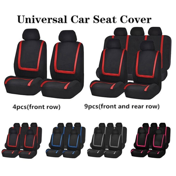 Universal Car Seat Cover Polyester Fabric Automobile Seat Covers Car Seat Cover Vehicle Seat Protector Interior Accessories 9pcs Set Black - Seat Accessories by PMC TechLife | Online Shopping South Africa | PMC TechLife | Buy Now Pay Later Mobicred