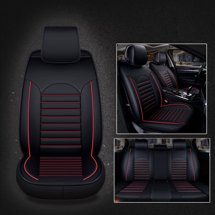 Universal PU Leather Car Seat Cover Black Red - Seat Accessories by PMC TechLife | Online Shopping South Africa | PMC TechLife | Buy Now Pay Later Mobicred