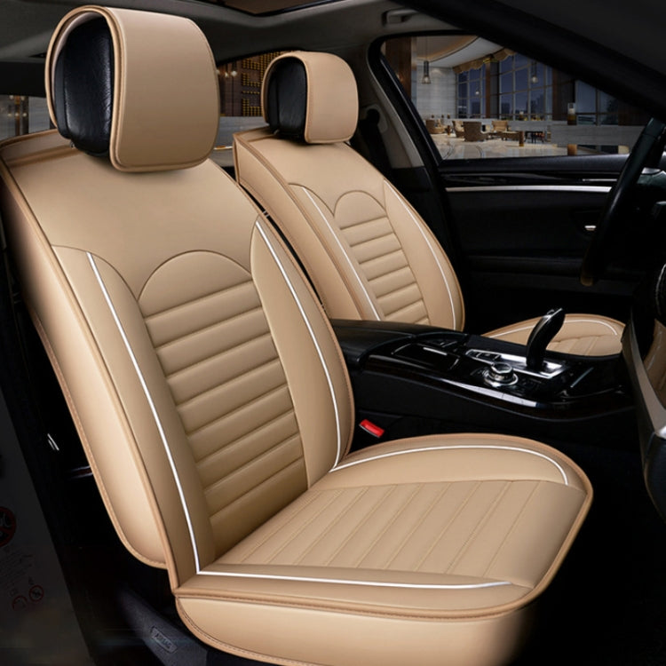 Universal PU Leather Car Seat Cover Beige - Seat Accessories by PMC TechLife | Online Shopping South Africa | PMC TechLife | Buy Now Pay Later Mobicred