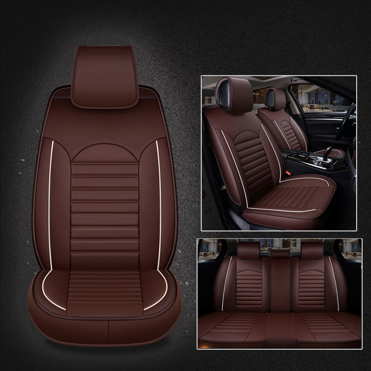 Universal PU Leather Car Seat Cover Coffee - Seat Accessories by PMC TechLife | Online Shopping South Africa | PMC TechLife | Buy Now Pay Later Mobicred