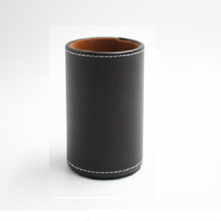 Faux Leather Leather Penholder Desk Supplies Organizer(Brown) - Pen Holder by PMC TechLife | Online Shopping South Africa | PMC TechLife | Buy Now Pay Later Mobicred