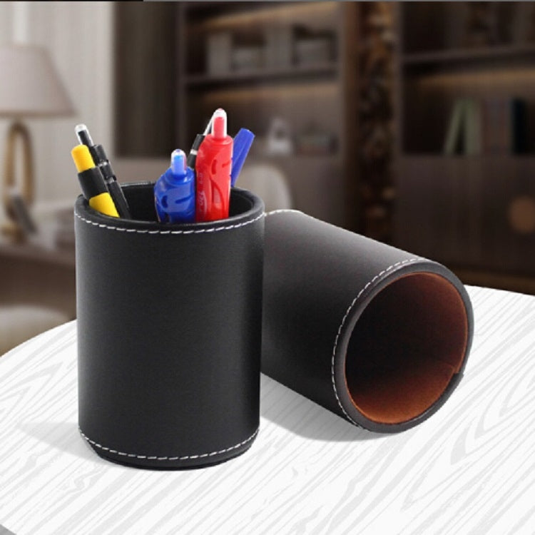 Faux Leather Leather Penholder Desk Supplies Organizer(Black) - Pen Holder by PMC TechLife | Online Shopping South Africa | PMC TechLife | Buy Now Pay Later Mobicred