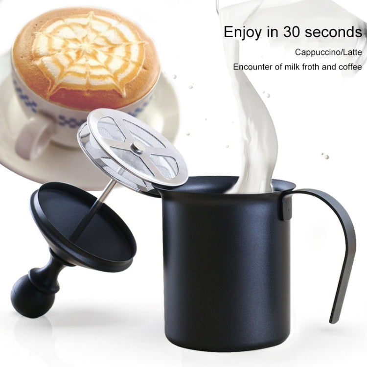 Pump Creamer Stainless Steel Double Mesh Manual Coffee Milk Foam Frothing Pitcher Froth Pump Foamer Cup, Capacity:800cc - free shipping - PMC TechLife - Order now!