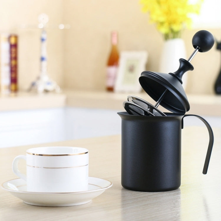Pump Creamer Stainless Steel Double Mesh Manual Coffee Milk Foam Frothing Pitcher Froth Pump Foamer Cup, Capacity:800cc - free shipping - PMC TechLife - Order now!