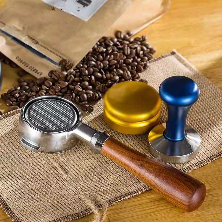 Stainless Steel Coffee Machine Filter Bracket Coffee Bottomless Wooden Handle - free shipping - PMC TechLife - Order now!